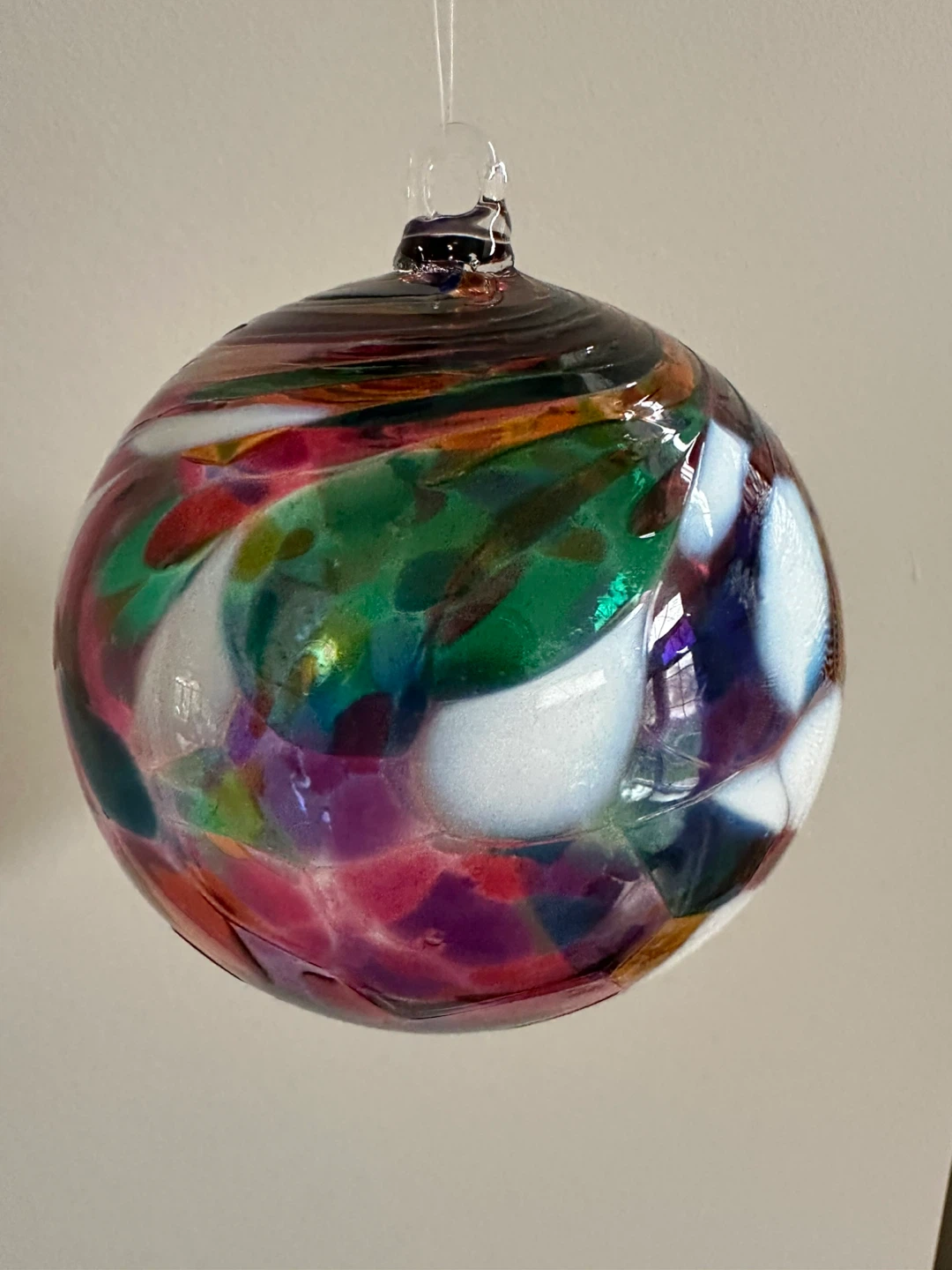 Hand Blown Glass Swirl Ornament - photo 2