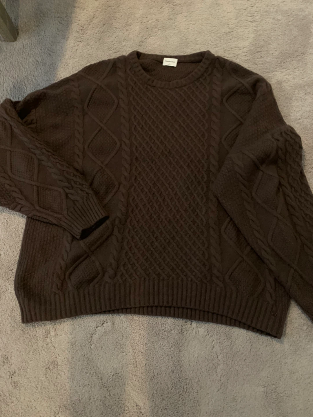Aritzia Sunday Best Cable Knit Sweater XL Brown