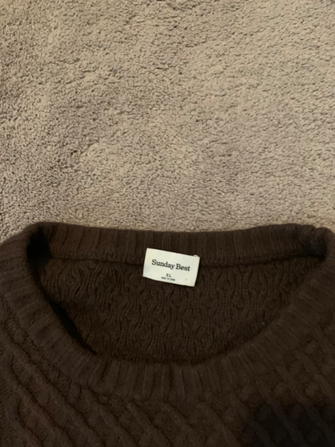 Aritzia Sunday Best Cable Knit Sweater XL Brown - photo 2