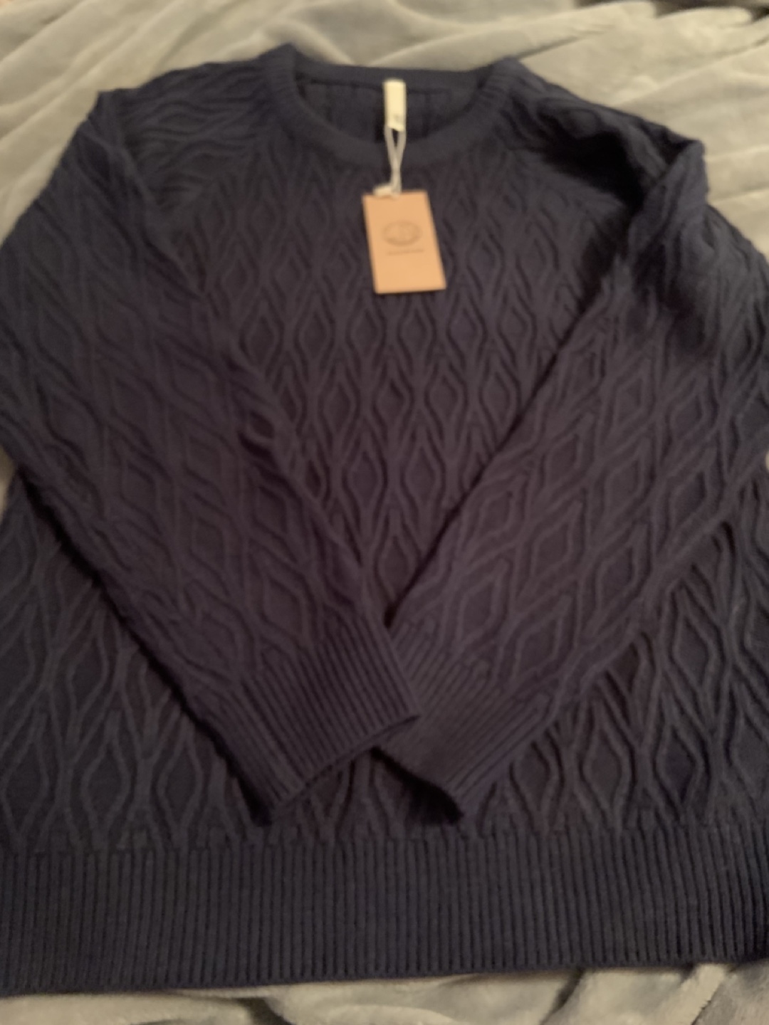Sailwind Navy Blue Textured Crew Neck Sweater - photo 2