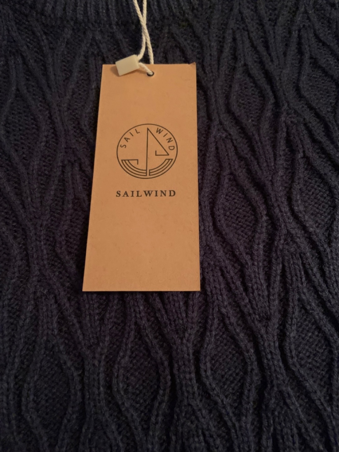Sailwind Navy Blue Textured Crew Neck Sweater