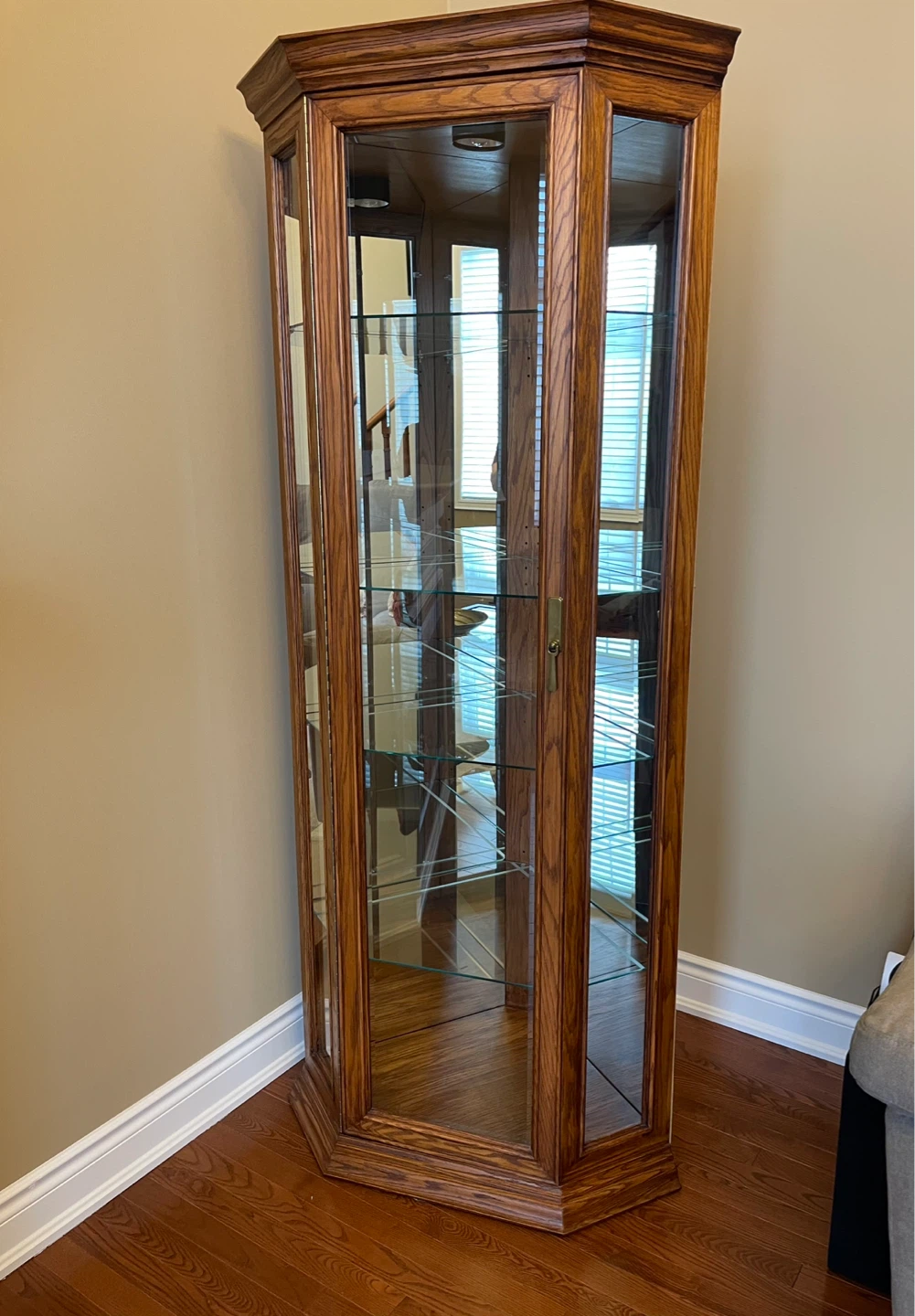 Oak Corner Curio Cabinet