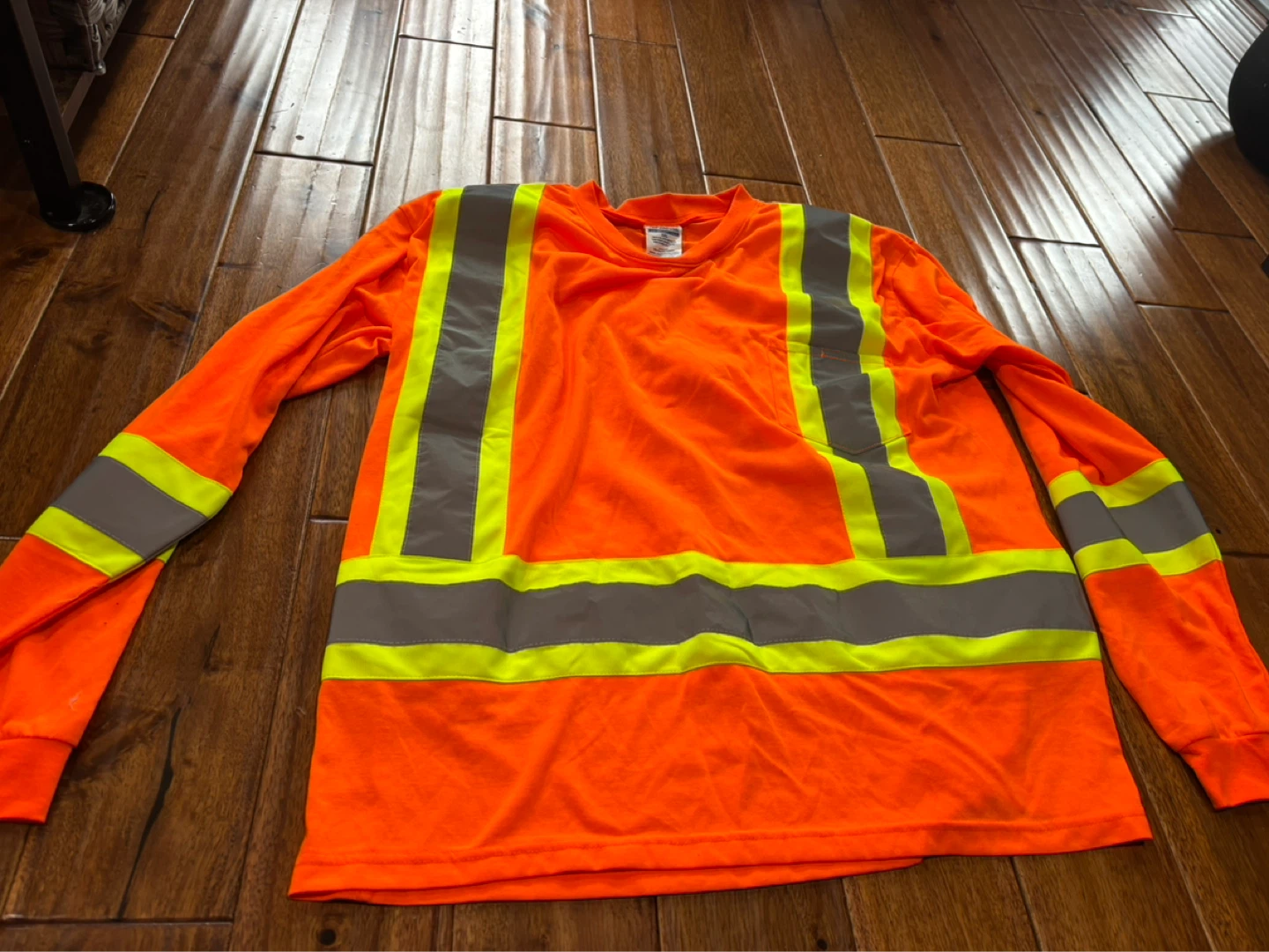 Orange Long Sleeve High-Visibility Safety Shirt