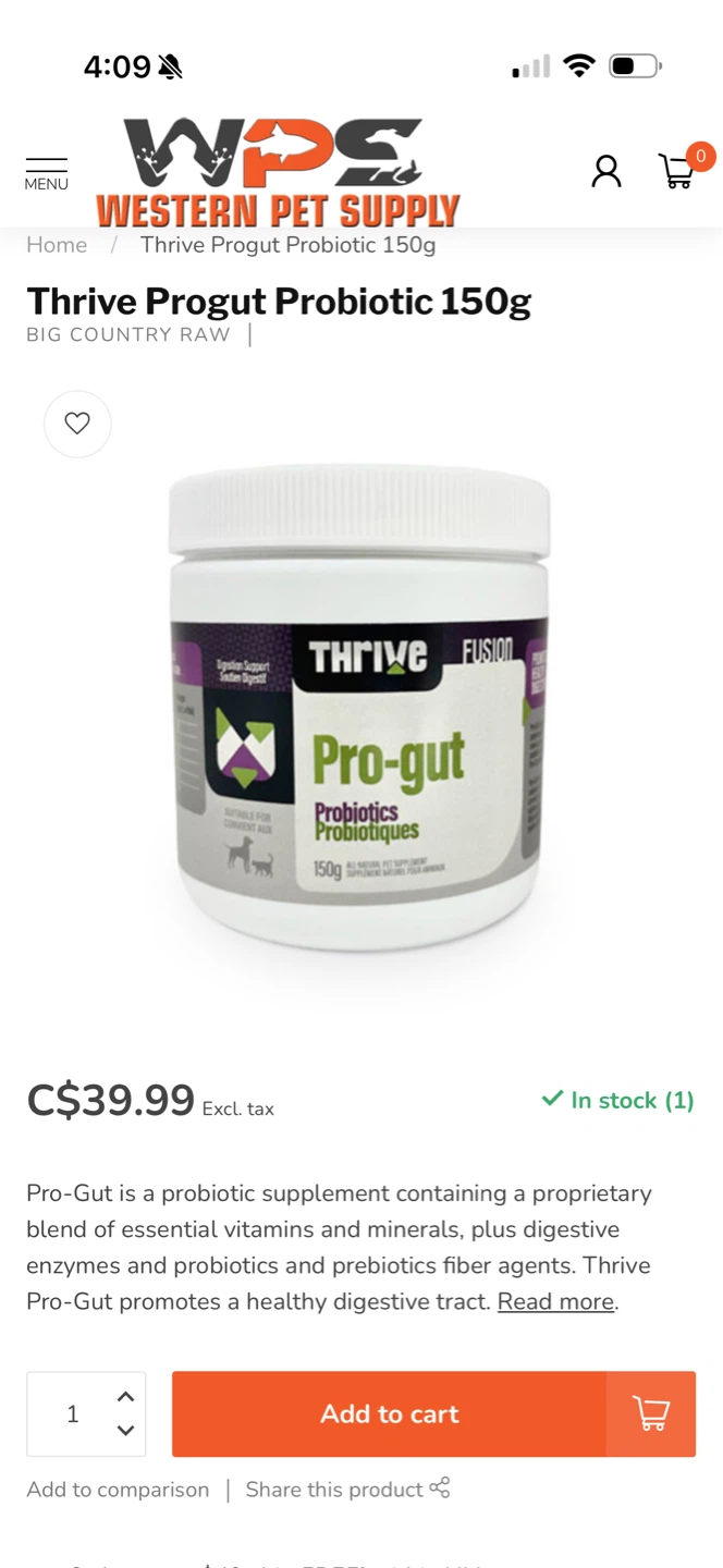 Thrive Pro-gut Probiotics 150g Pet Supplement - photo 3