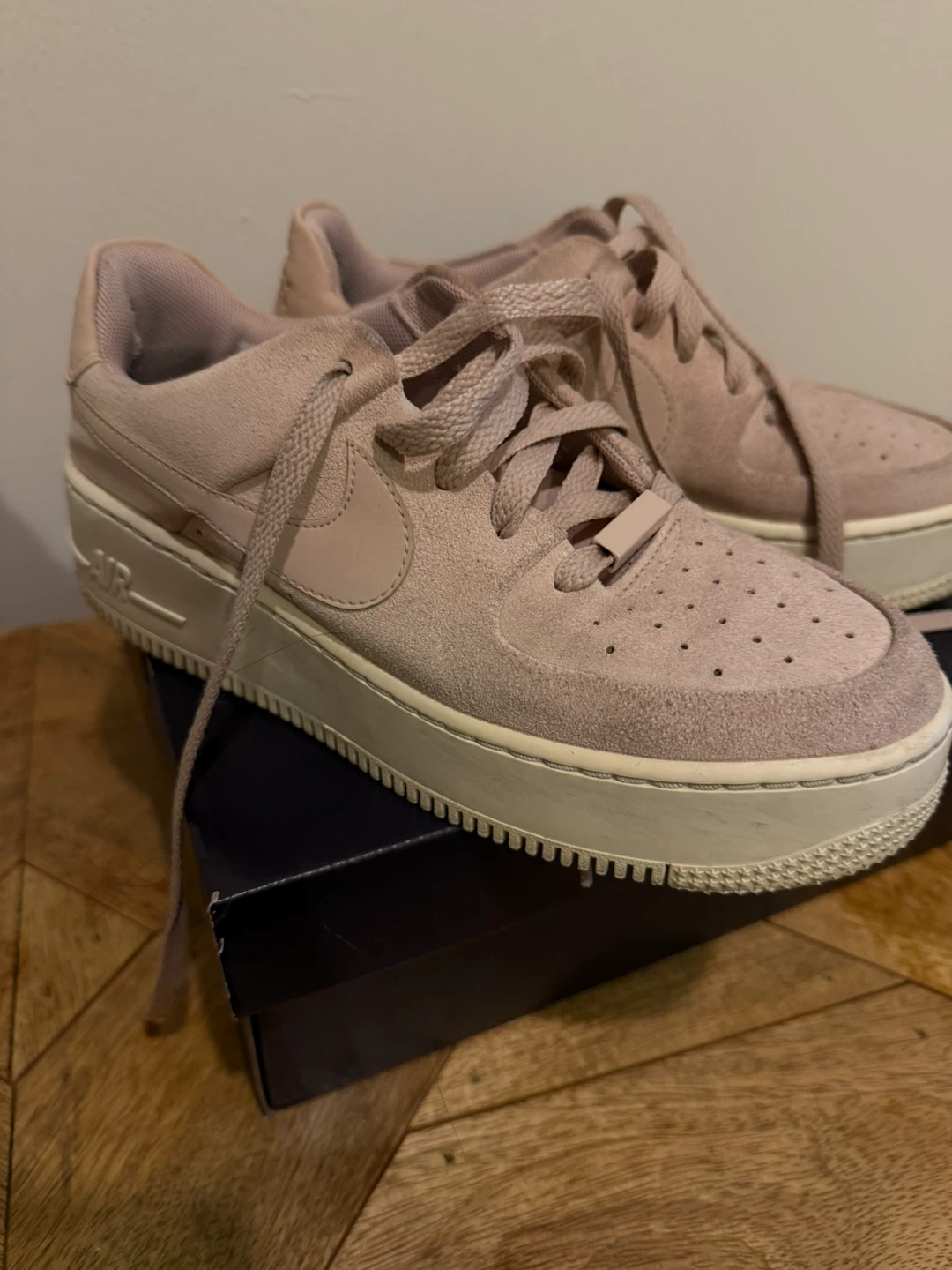 Nike Air Force 1 Sage Low Platform Sneakers - Pink Suede - photo 5