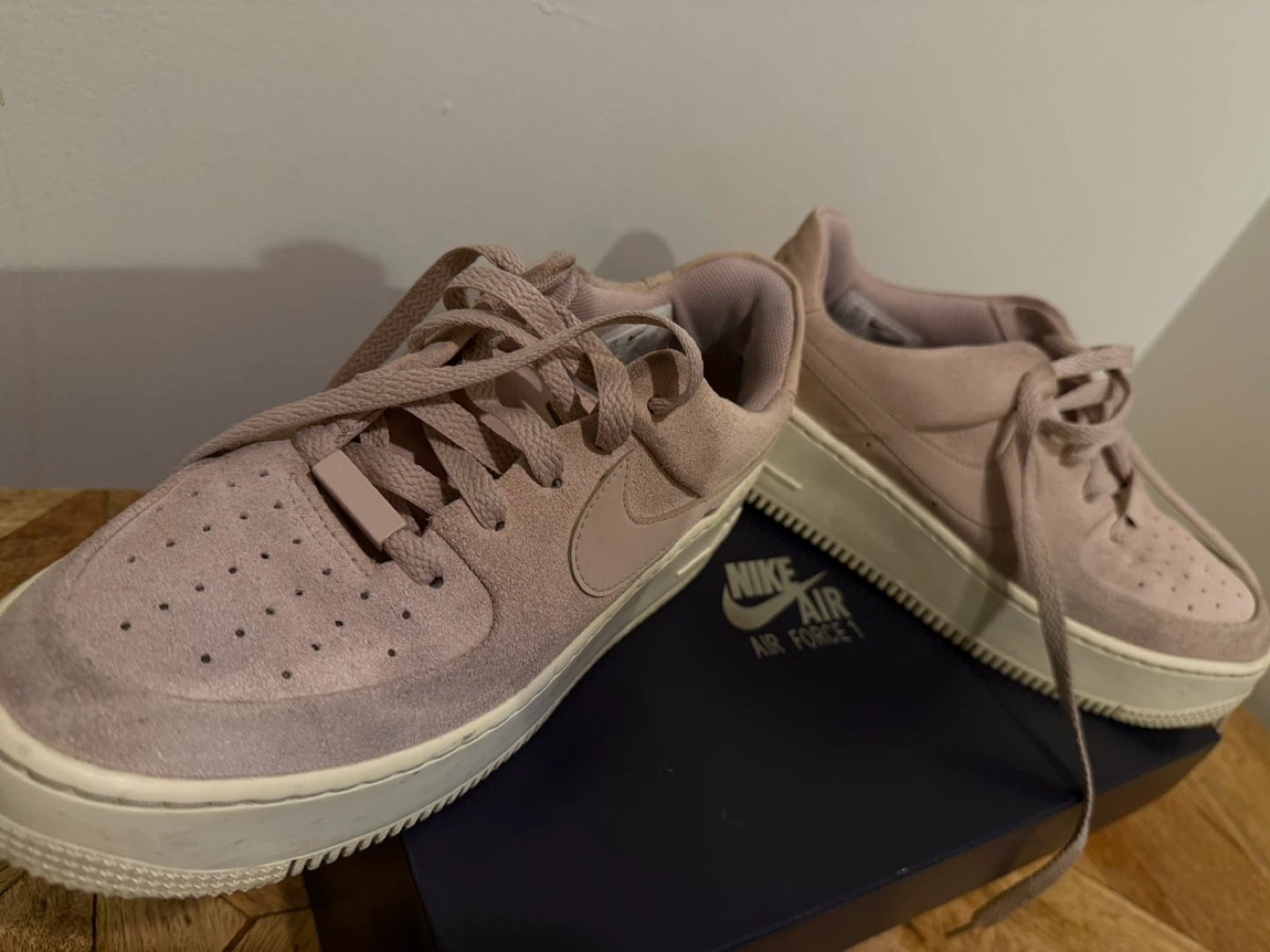 Nike Air Force 1 Sage Low Platform Sneakers - Pink Suede - photo 3