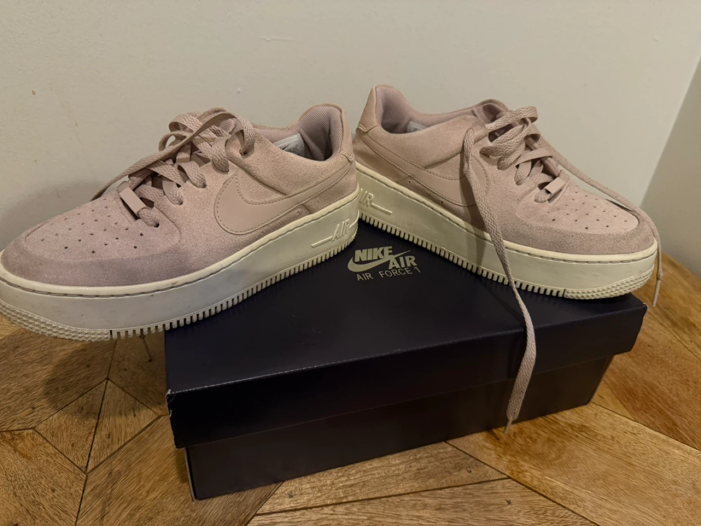 Nike Air Force 1 Sage Low Platform Sneakers - Pink Suede - photo 2