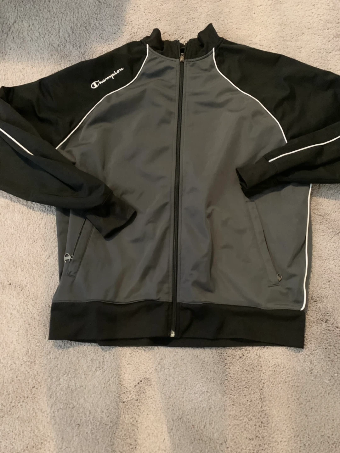 Champion Athletic Track Jacket - Grey/Black - M/M