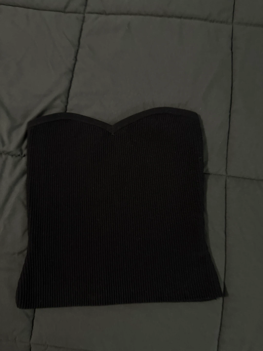 Babaton Black Ribbed Sweetheart Tube Top Size S - photo 3