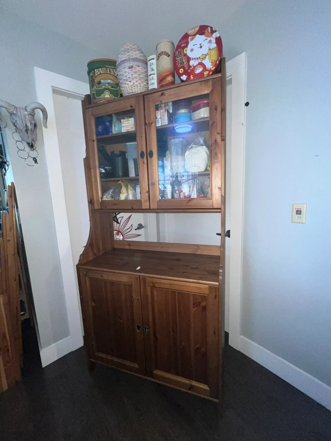 Vintage 2004 IKEA LEKSVIK High Cabinet – Solid Pine