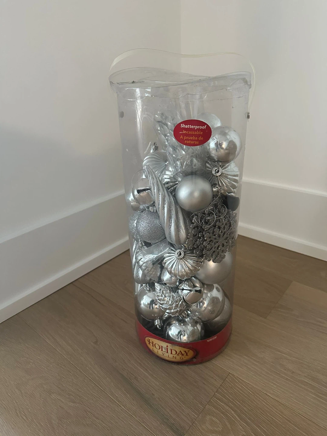 Holiday Living Silver Shatterproof Ornaments Set
