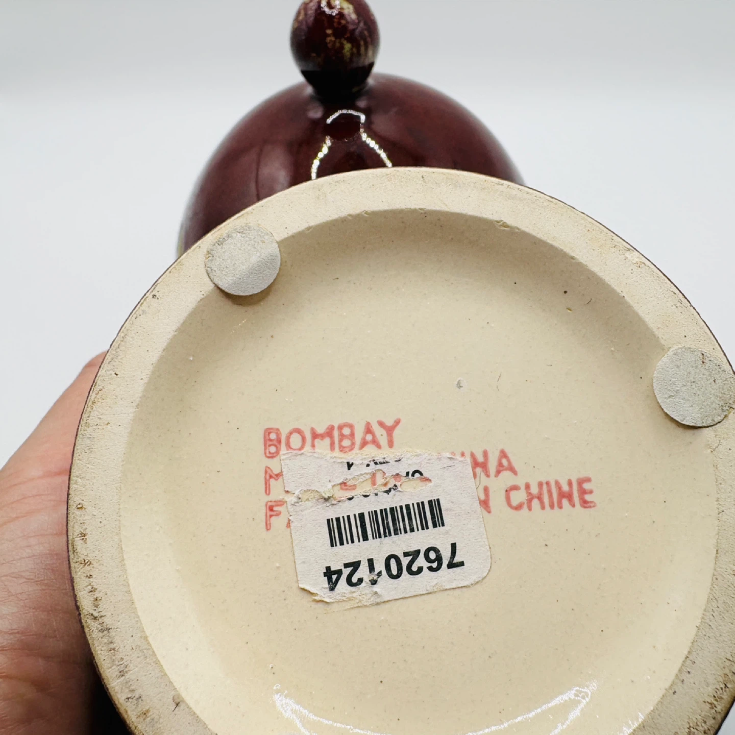 Bombay Company Potpourri Jar Brown Glazed Porcelain Lidded - photo 3