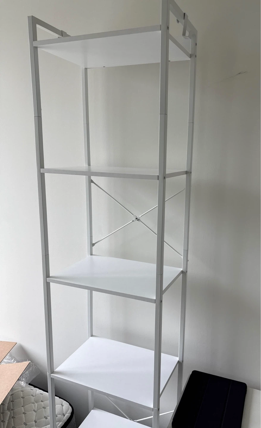 White 6-Shelf Bookshelf - photo 2