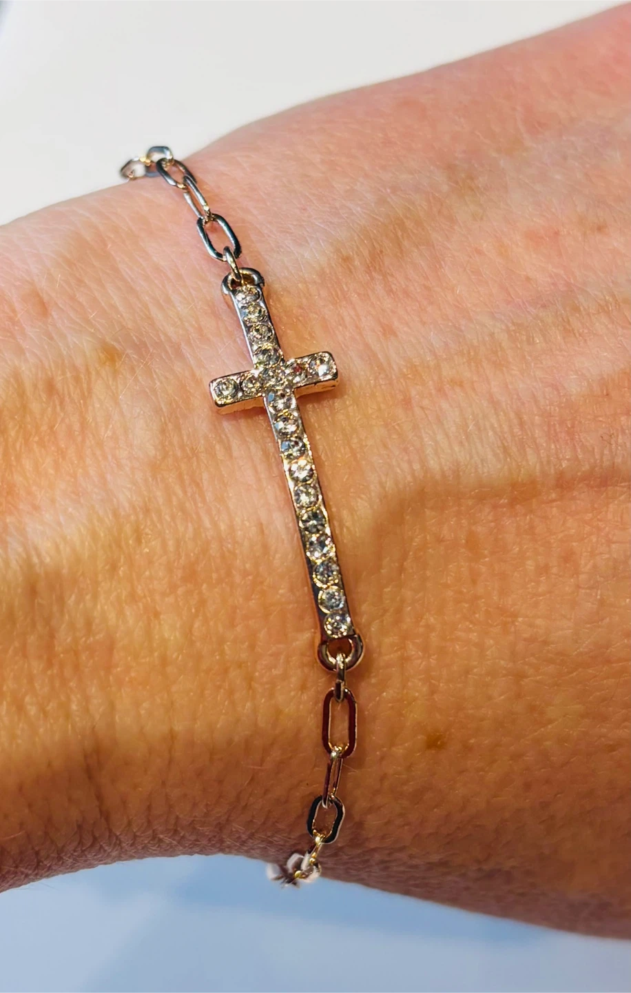 Guess Cross Rose Gold Costume Bracelet