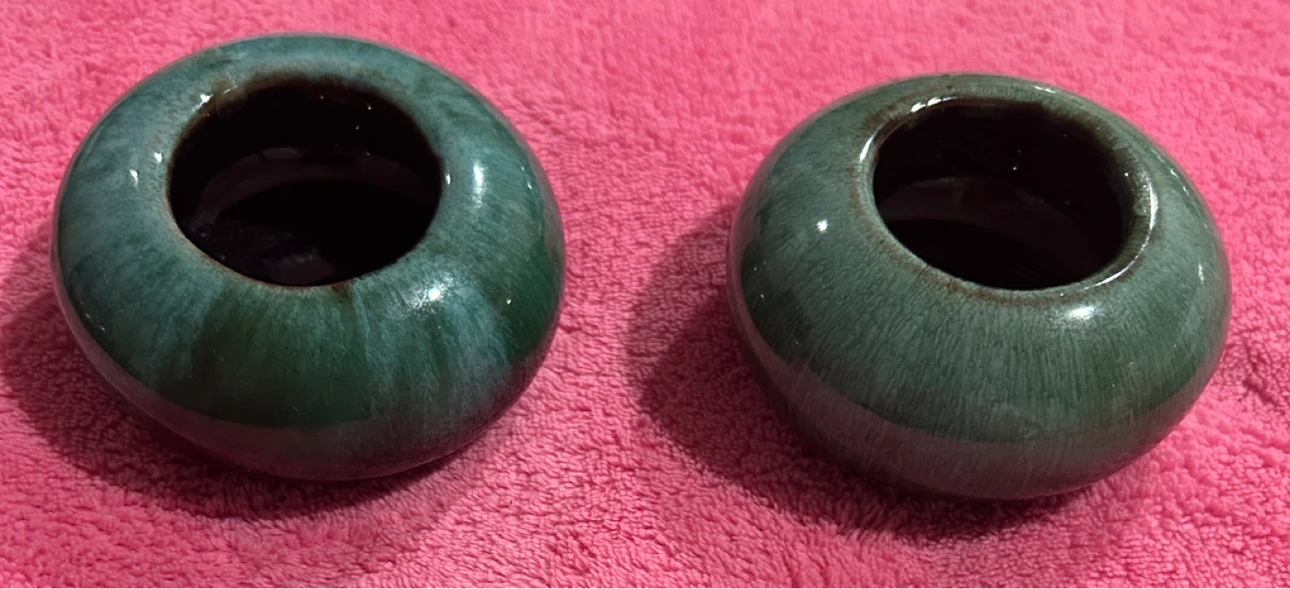 Blue Mountain pottery Bud Vases Green