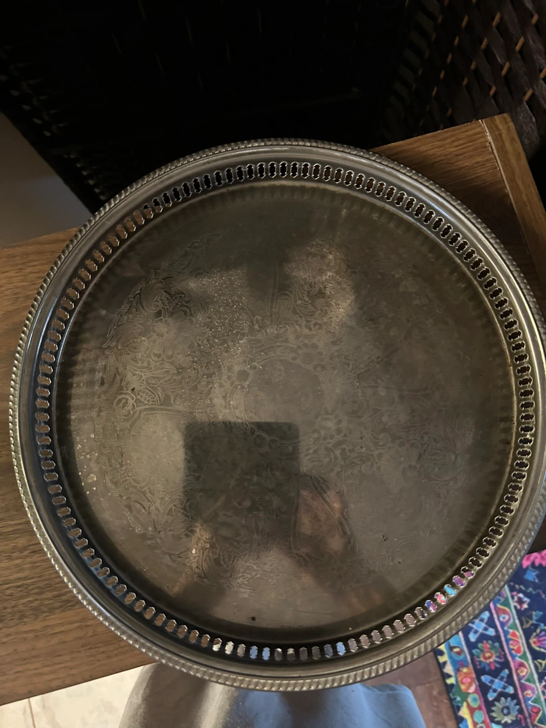 Decorative Silver Serving Tray