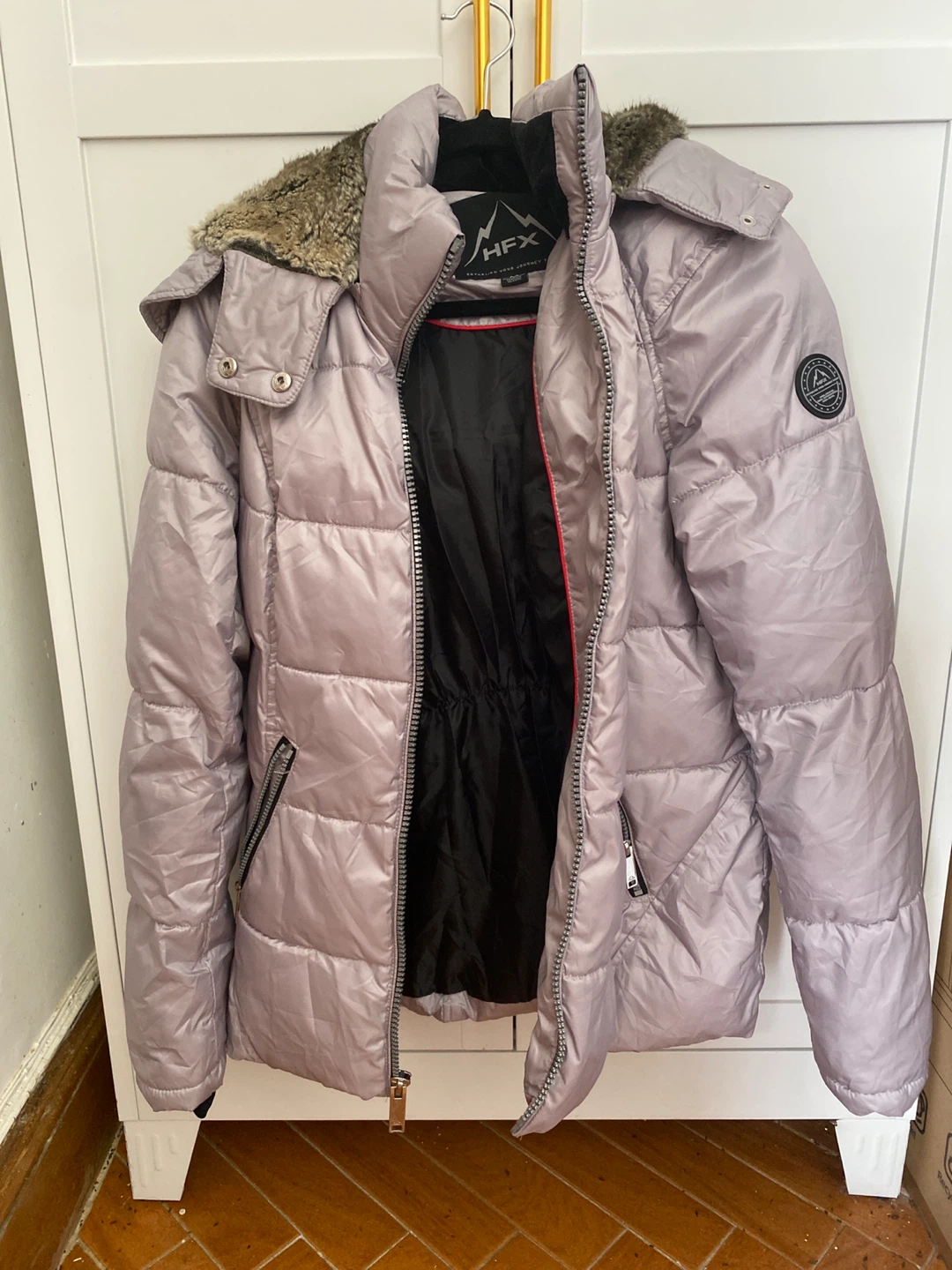 HFX Puffer Jacket with Fur Hood Size M