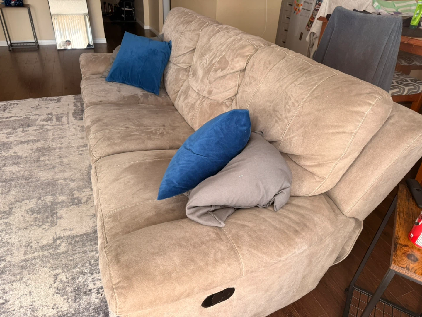 3-Seater Reclining Sofa - Beige Fabric - photo 5