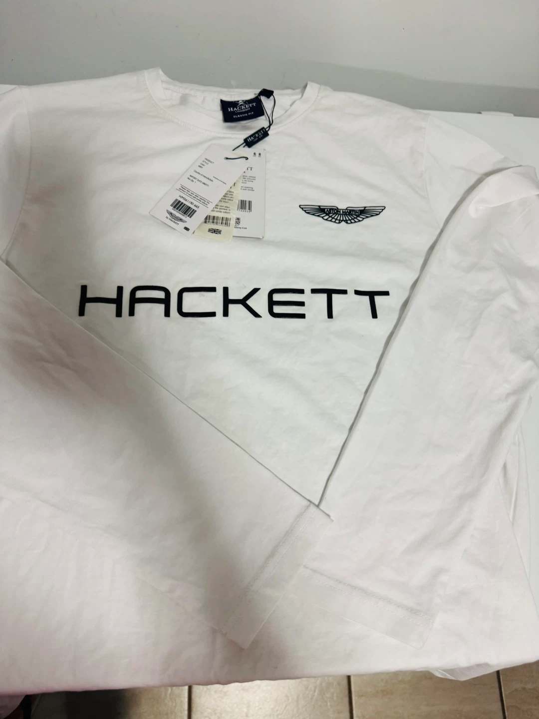 Hackett Aston Martin Long Sleeve T-Shirt White