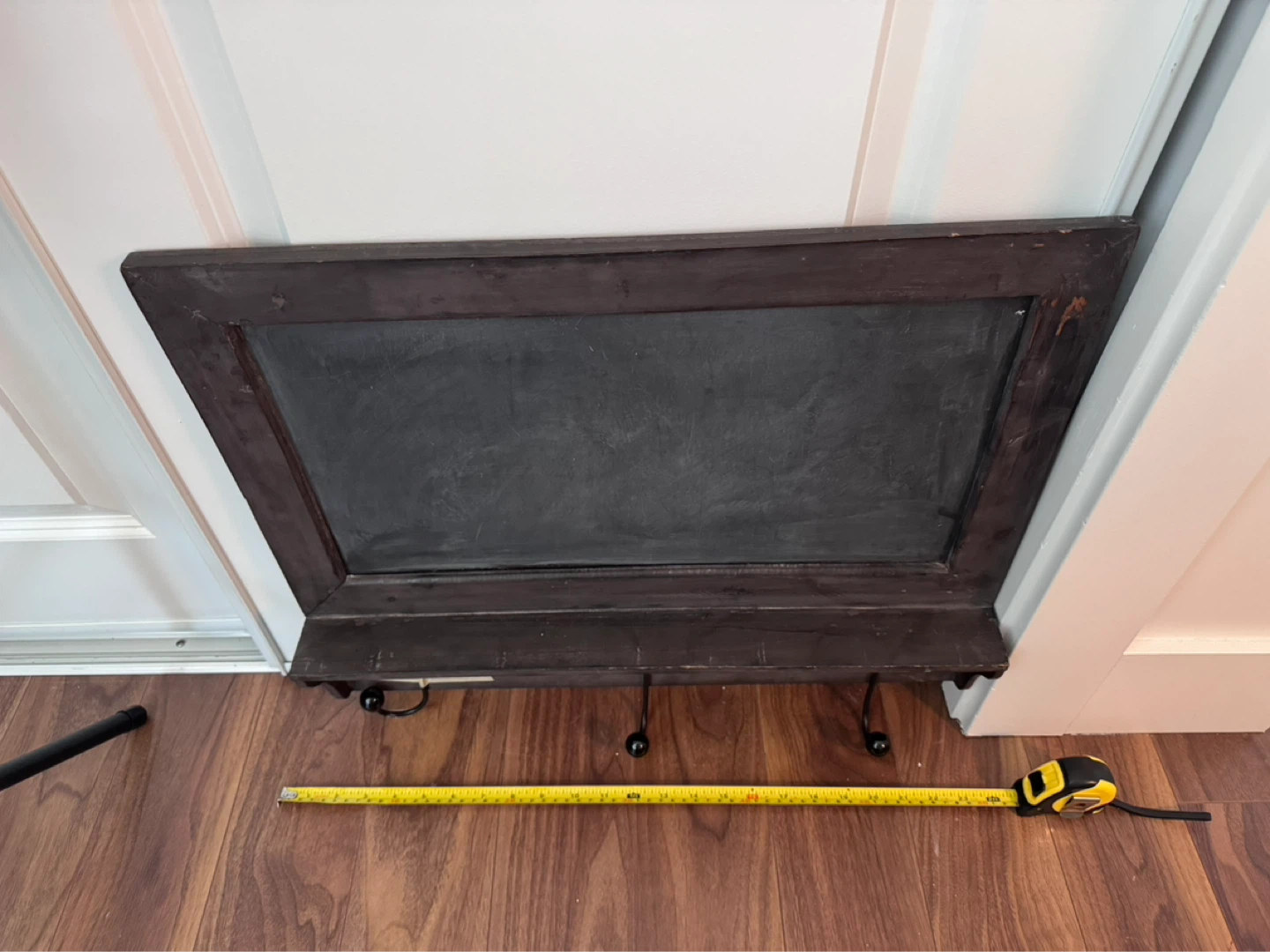 Wooden Chalkboard with Hooks - photo 2