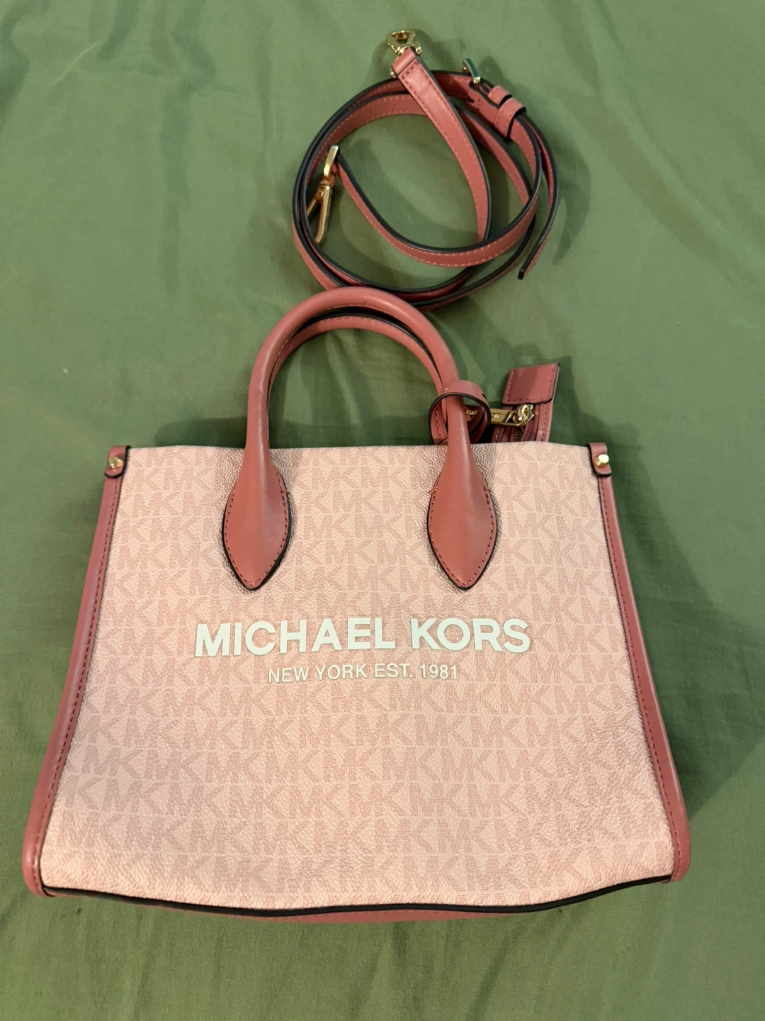 Michael Kors Pink Monogram Tote Bag with Strap