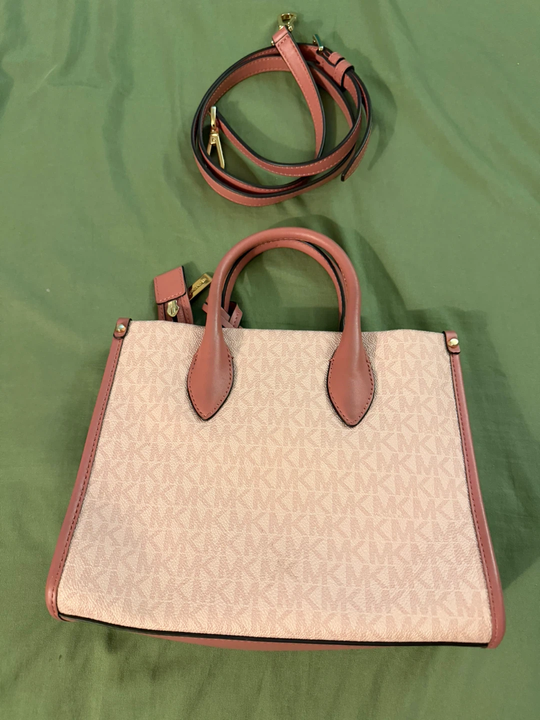 Michael Kors Pink Monogram Tote Bag with Strap - photo 2