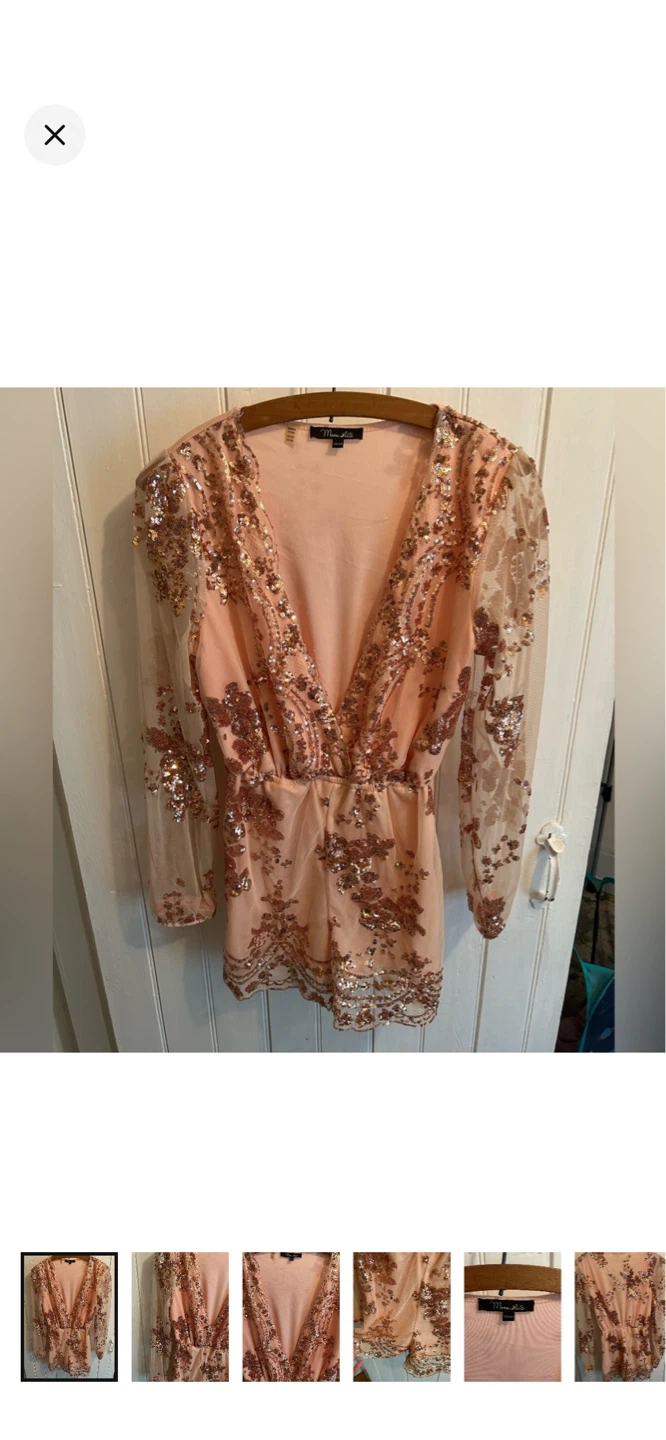 Moon Lite Rose Gold Sequin Romper XS/XP