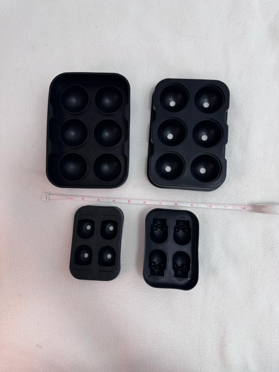 Auoric Ice Cube Trays Silicone Set - Skull and Sphere Shapes