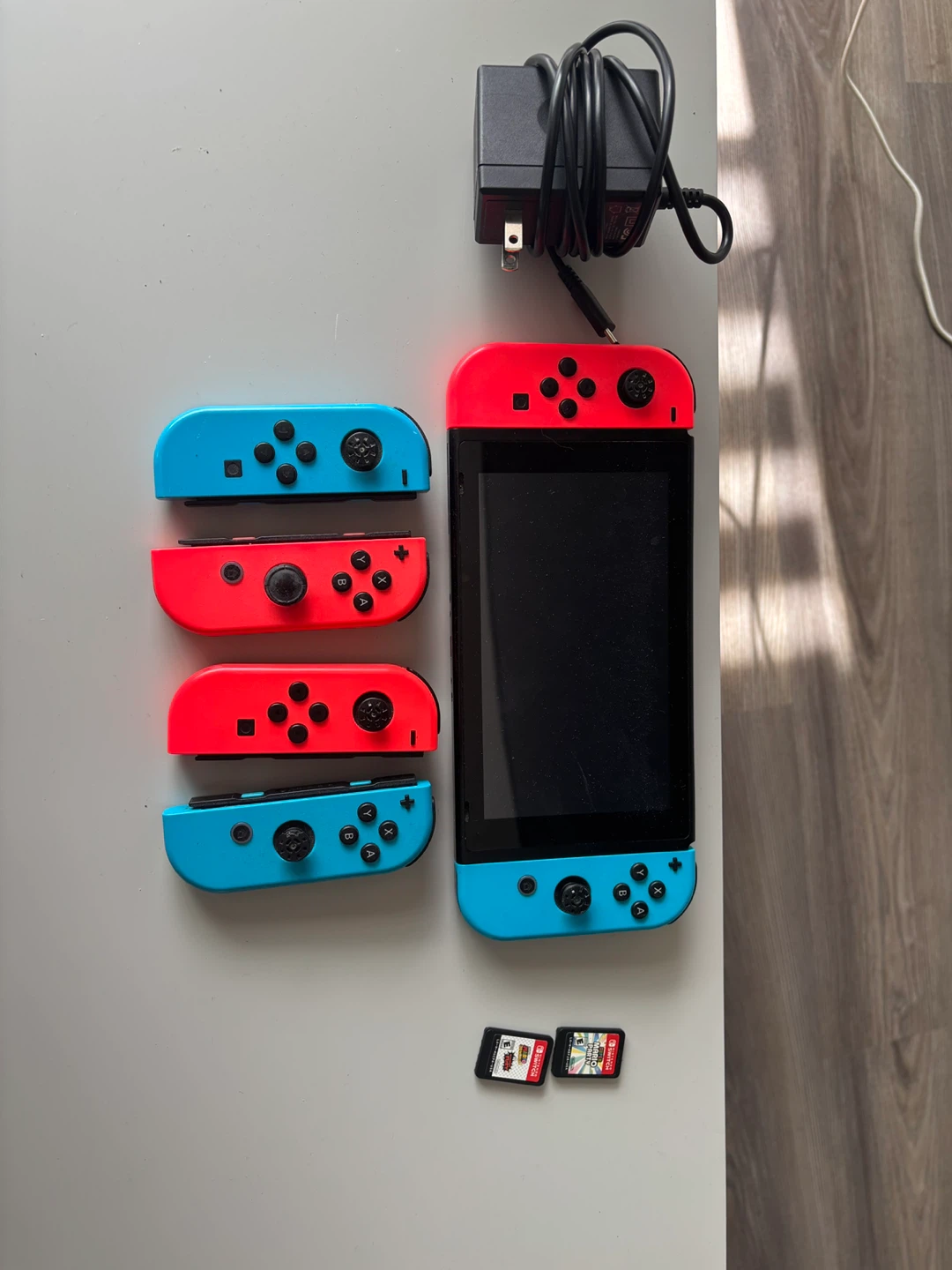 Nintendo Switch Console with Extra Joy-Cons and Games - photo 2