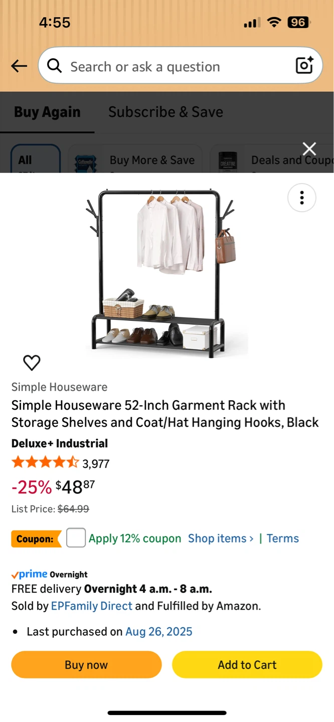Simple Houseware Garment Rack with Storage Shelves - photo 4