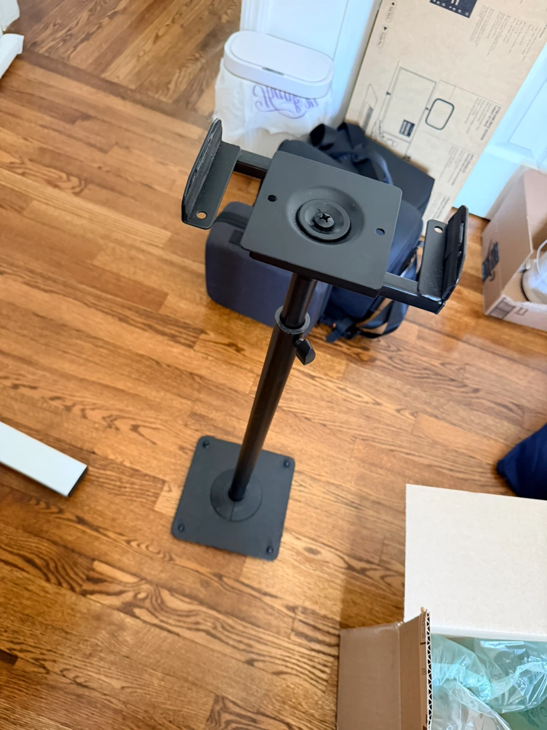 Pair of Black Adjustable Speaker Stands - photo 2