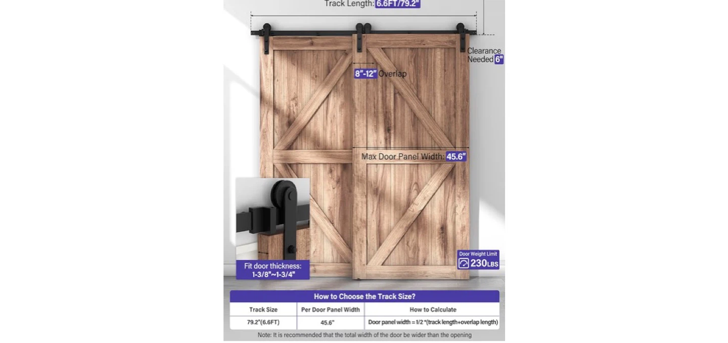 Barn Door Hardware Kit - Black - photo 2