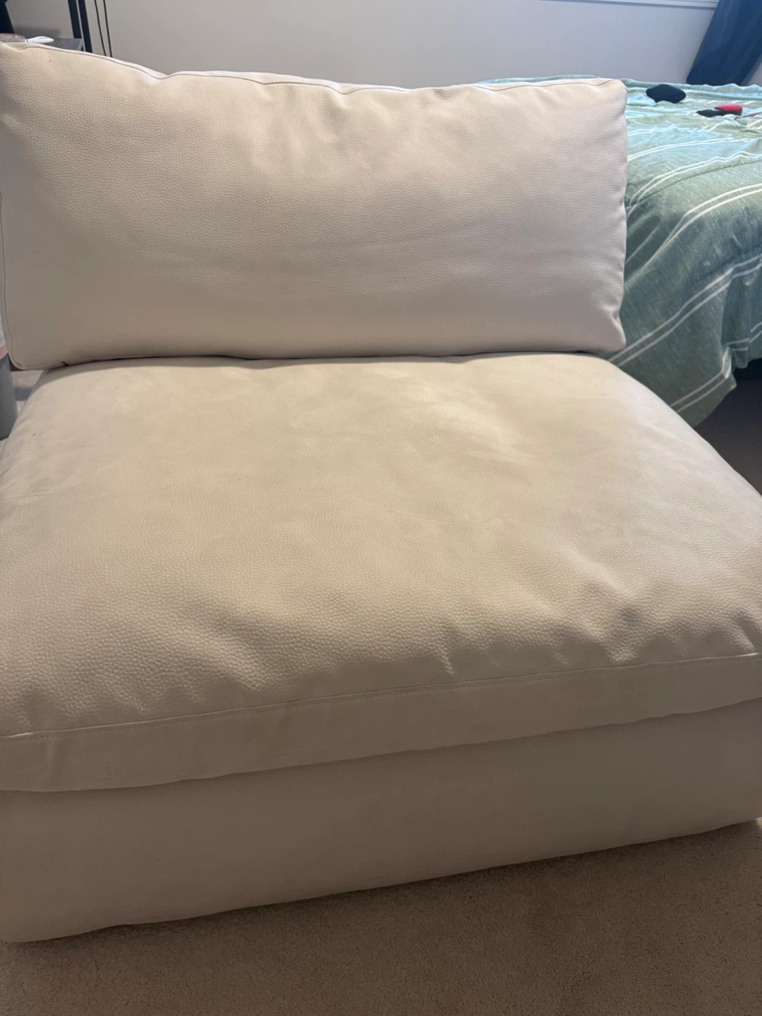Cream Armless Accent Chair - photo 2