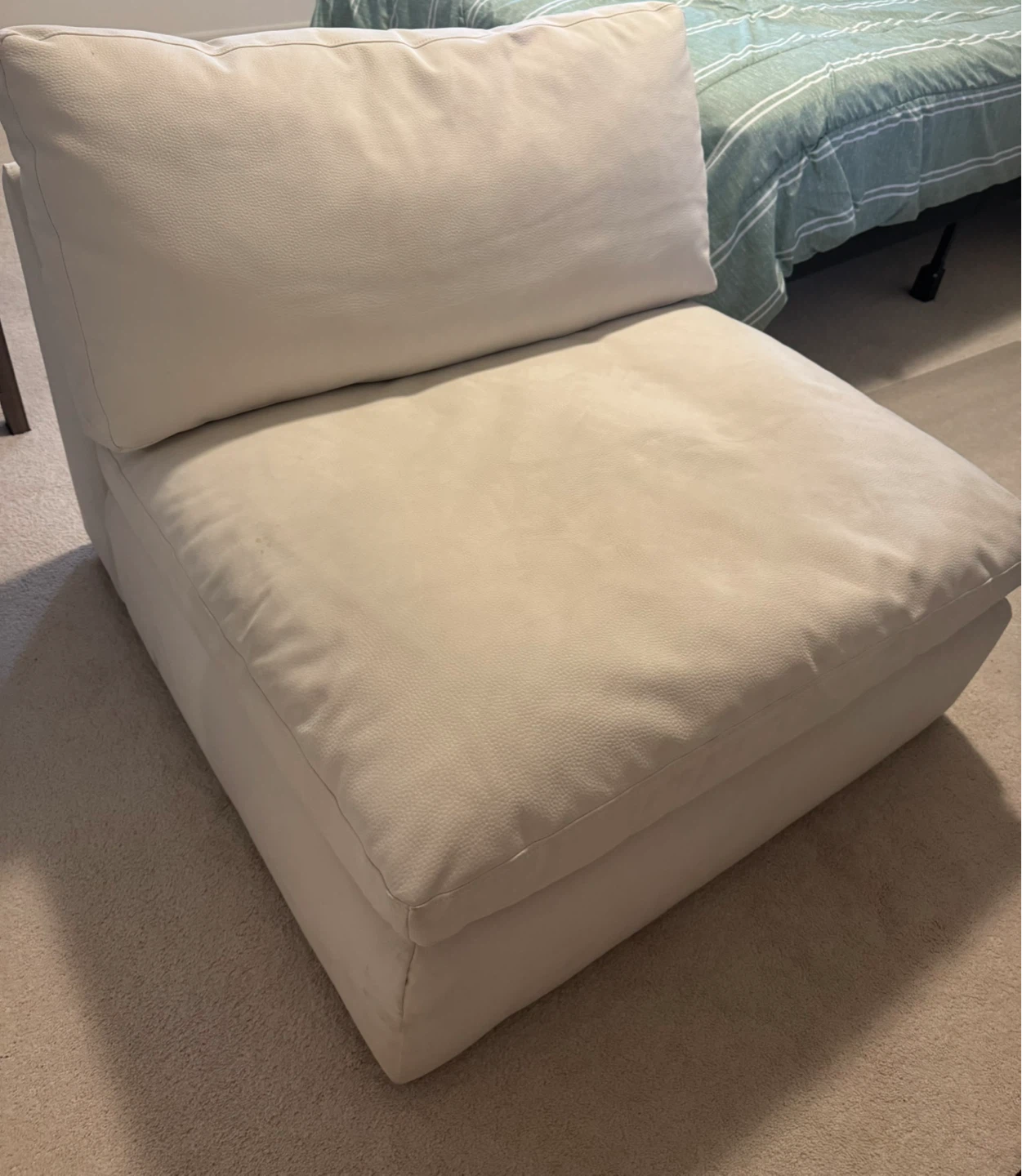 Cream Armless Accent Chair