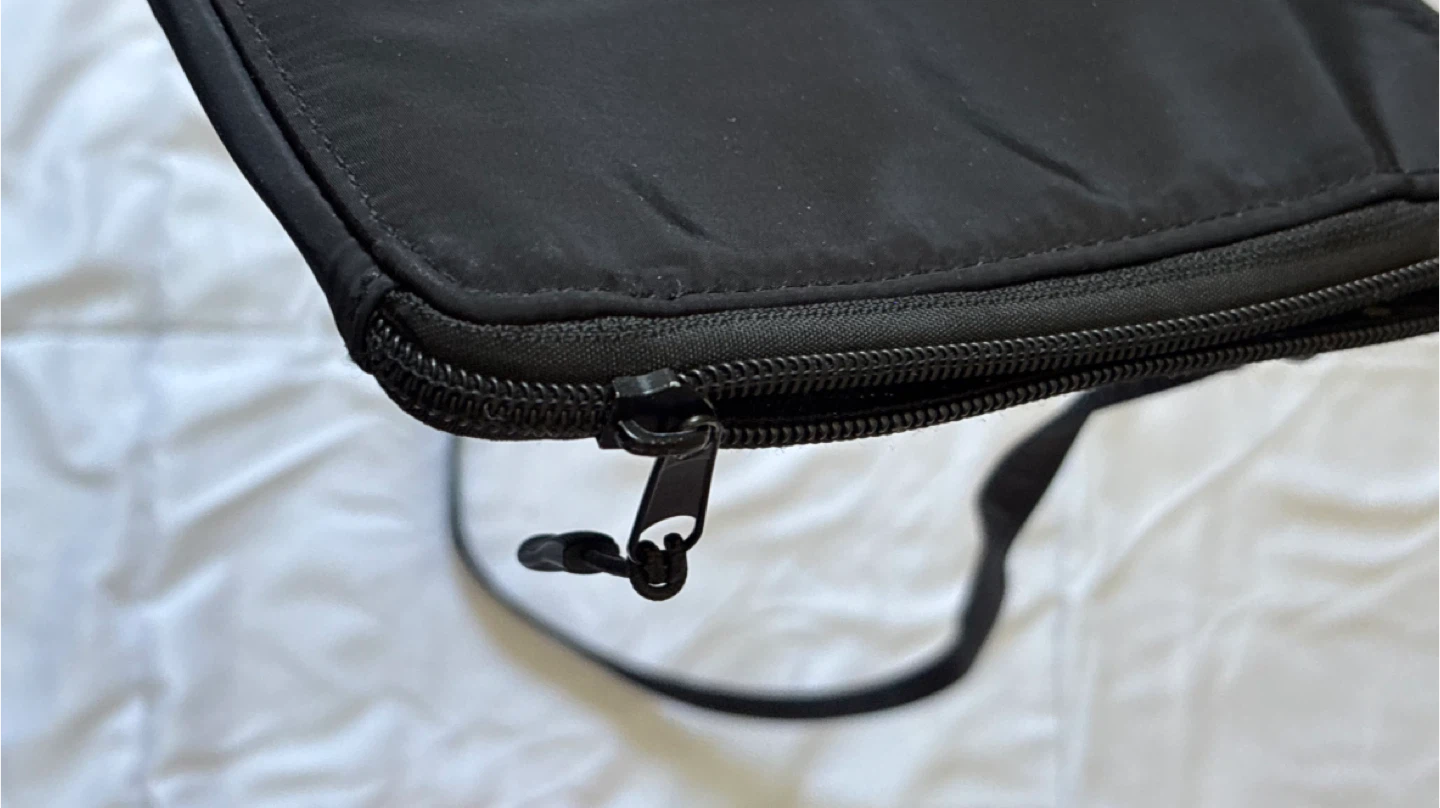 Black Nylon Zippered Wallet with Strap - photo 2