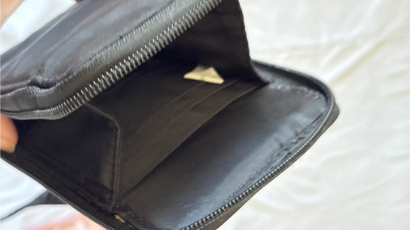Black Nylon Zippered Wallet with Strap - photo 3