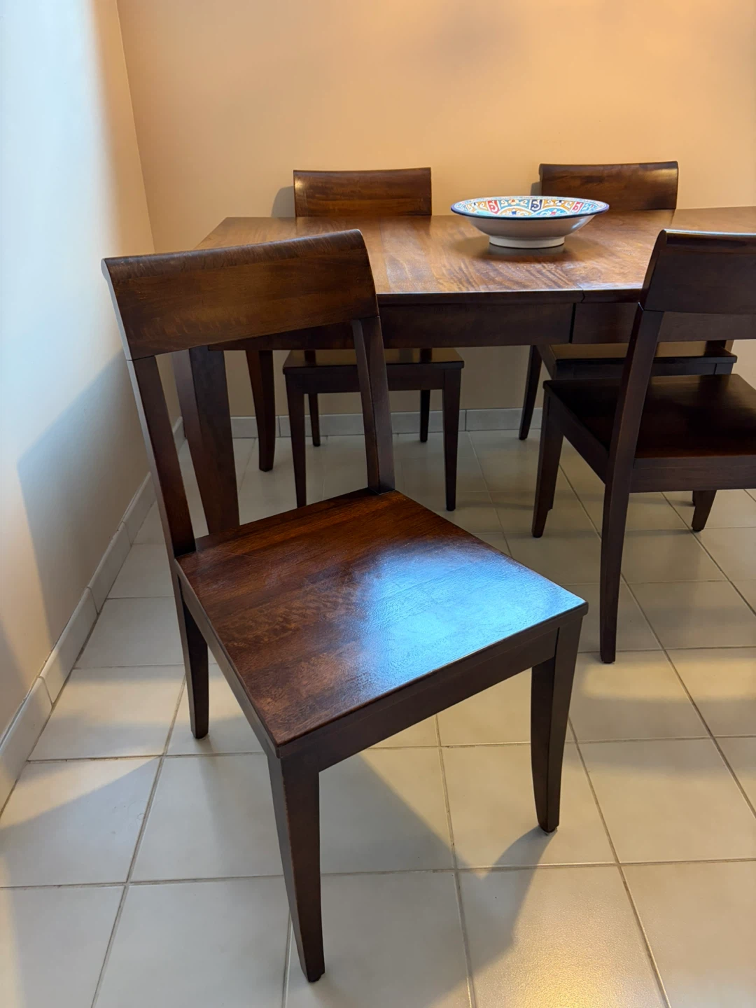 Crate and Barrel Wooden Dining Table and Chairs Set - photo 2