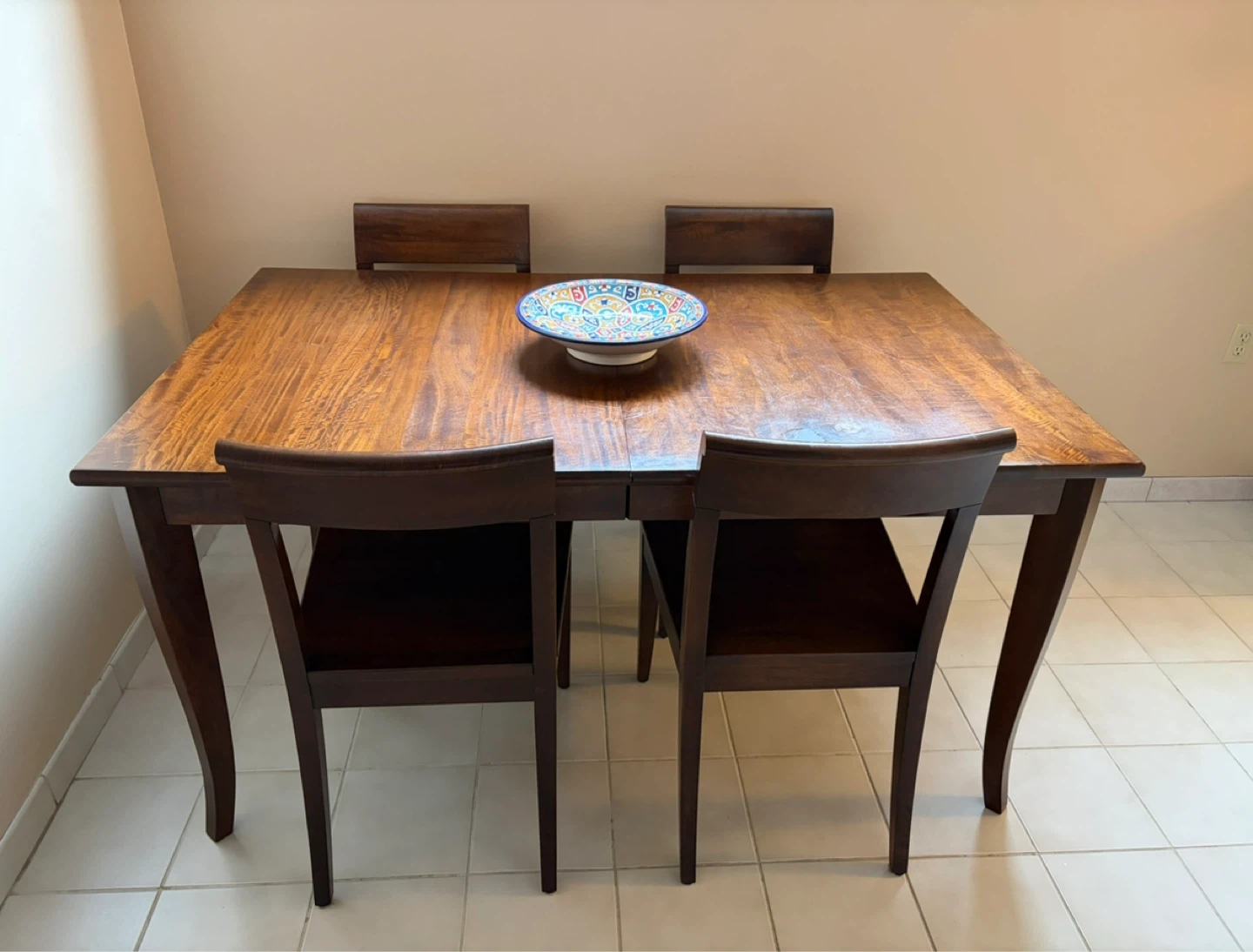 Crate and Barrel Wooden Dining Table and Chairs Set