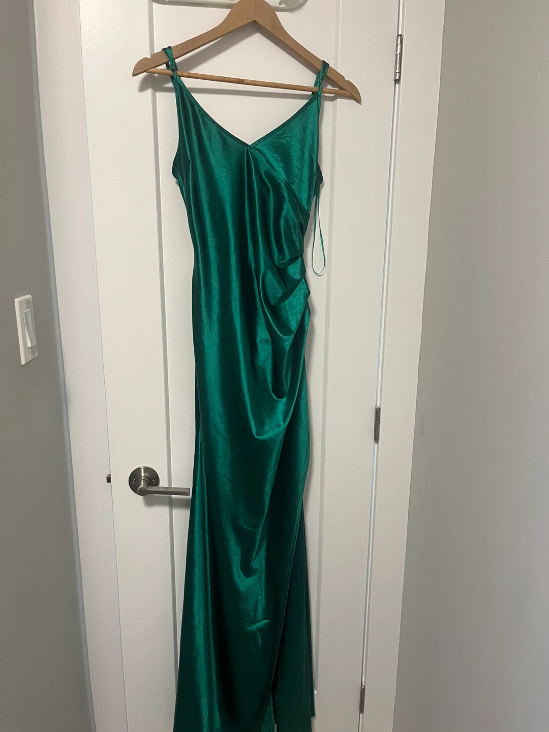 Emerald Green Satin Gown