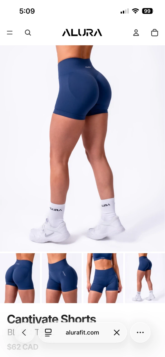BRAND NEW ALURA Captivate Shorts - Blue Steel, S - photo 2