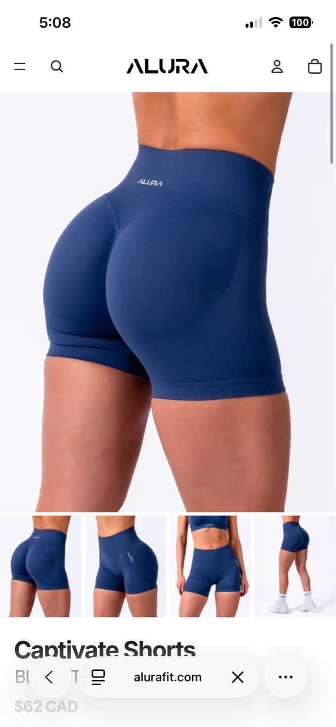 BRAND NEW ALURA Captivate Shorts - Blue Steel, S