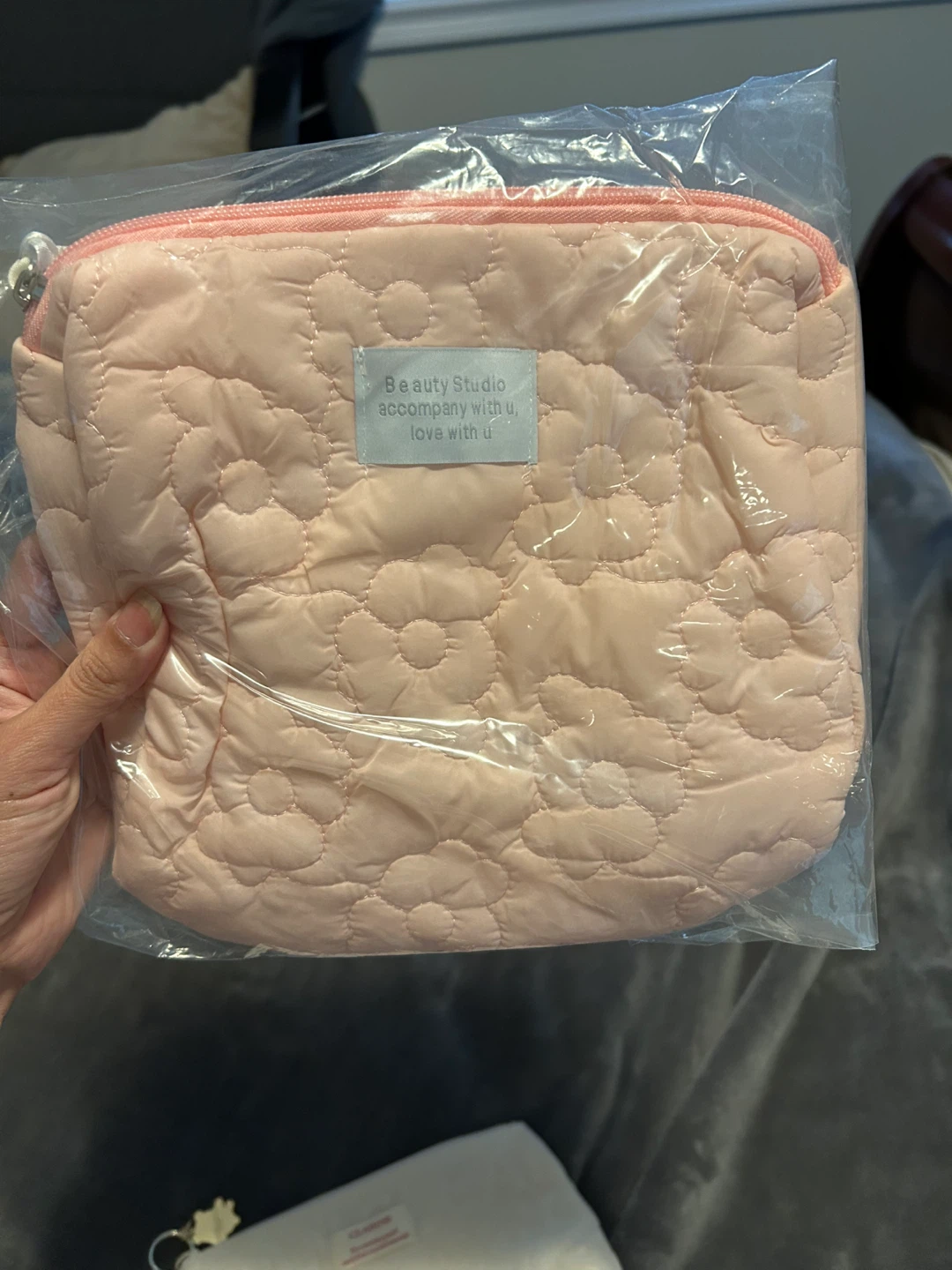 Beauty Studio Pink Quilted Cosmetic Bag