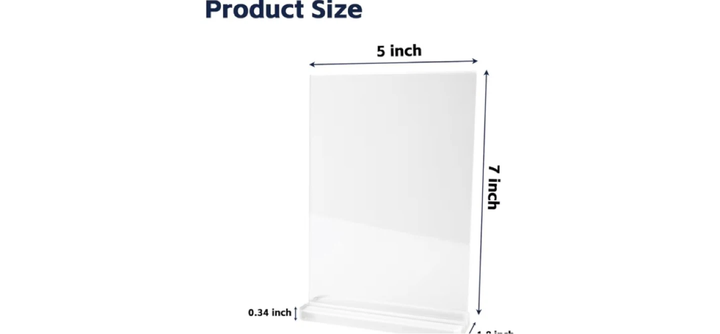 WinneYIR Acrylic Sign Holder Display - 5" x 7" (12 Pack) - photo 2