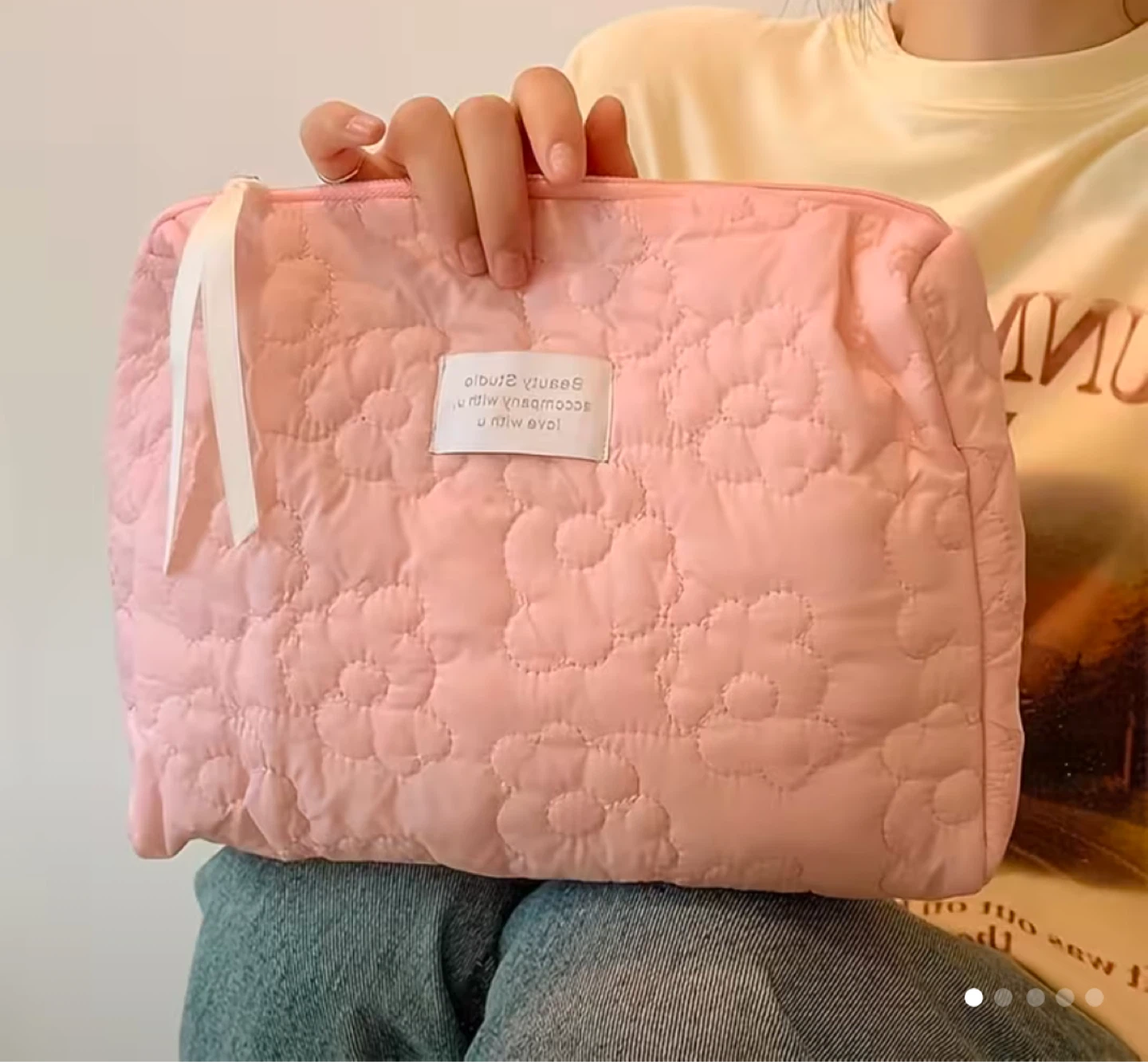 Beauty Studio Pink Quilted Cosmetic Bag - photo 3
