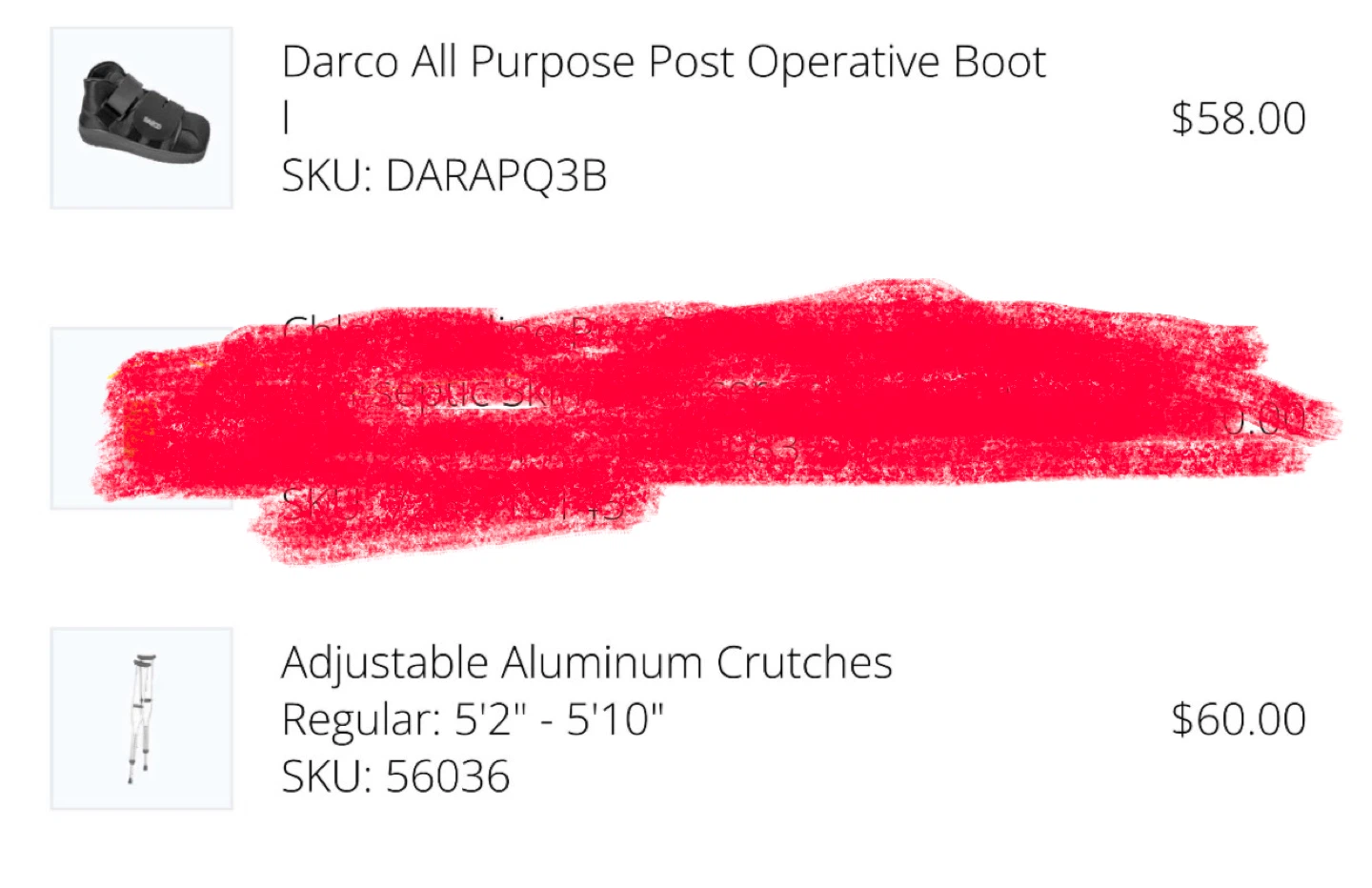Darco All Purpose Post Operative Boot and aluminum crutches
