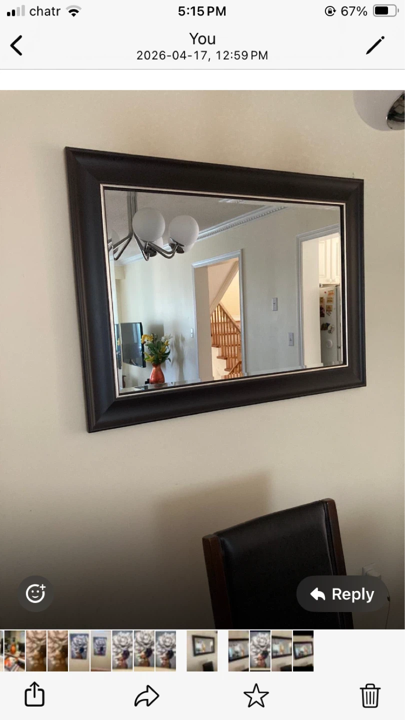 Rectangular Wall Mirror with Dark Brown Frame - photo 3