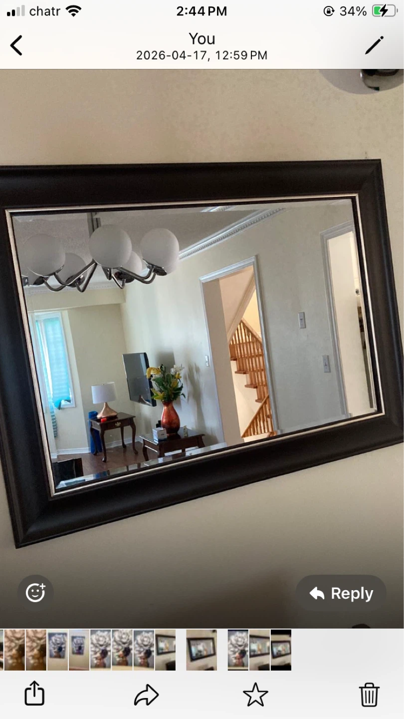 Rectangular Wall Mirror with Dark Brown Frame - photo 4