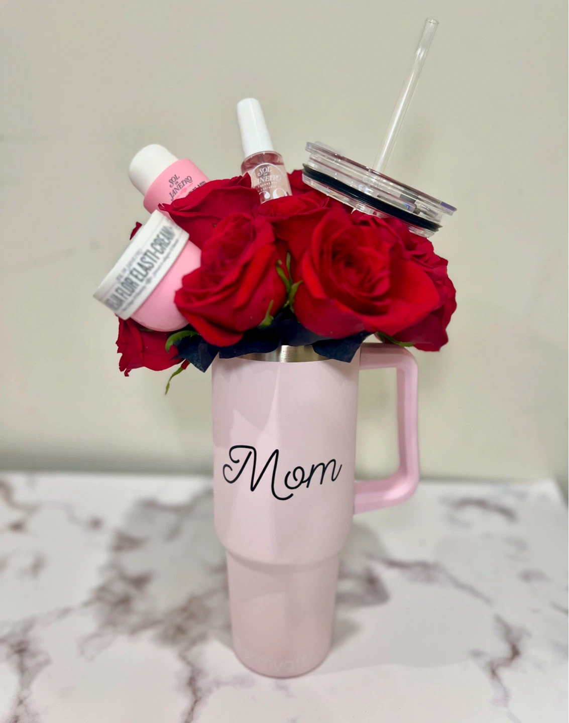 Sol de Janeiro "Mom" Tumbler Gift Set with Roses