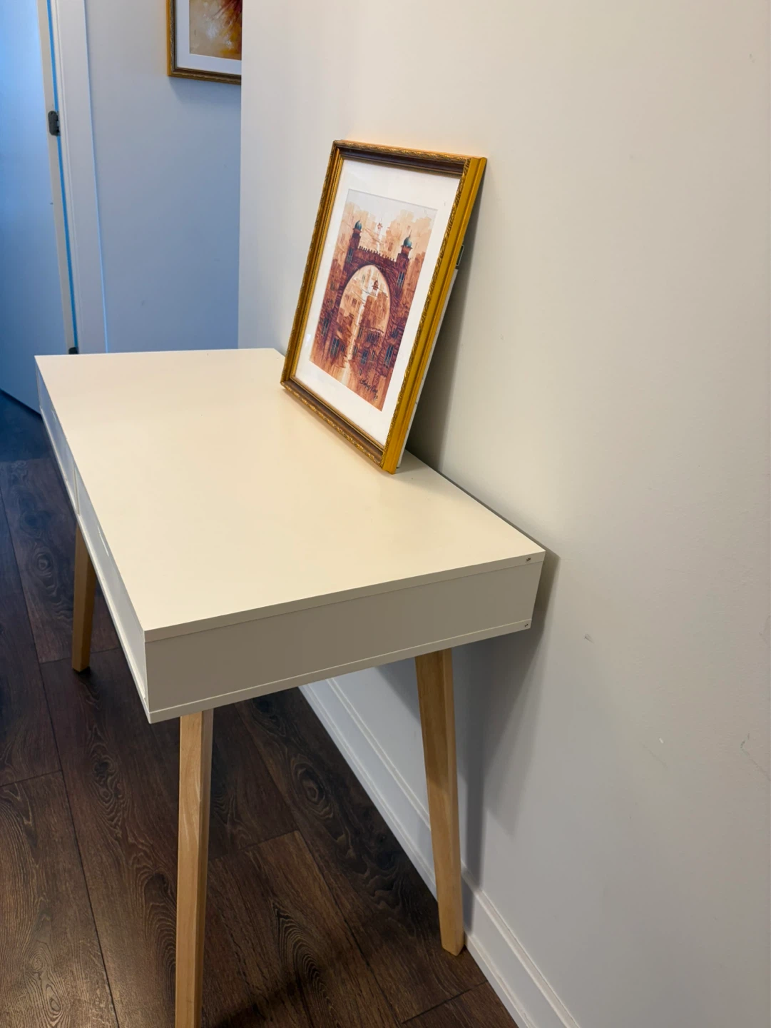White Console Table with 2 Drawers - photo 4