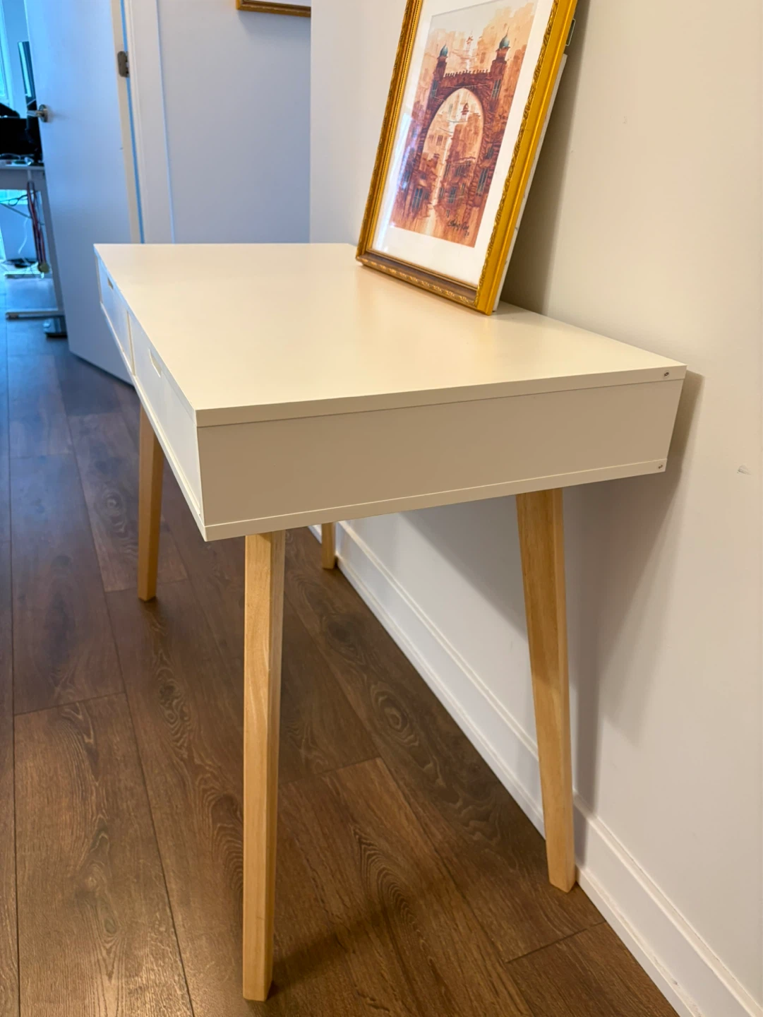White Console Table with 2 Drawers - photo 5